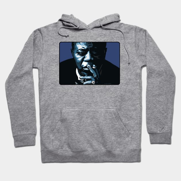 Louis Armstrong Jazz Genius in Blue Hoodie by FanboyMuseum